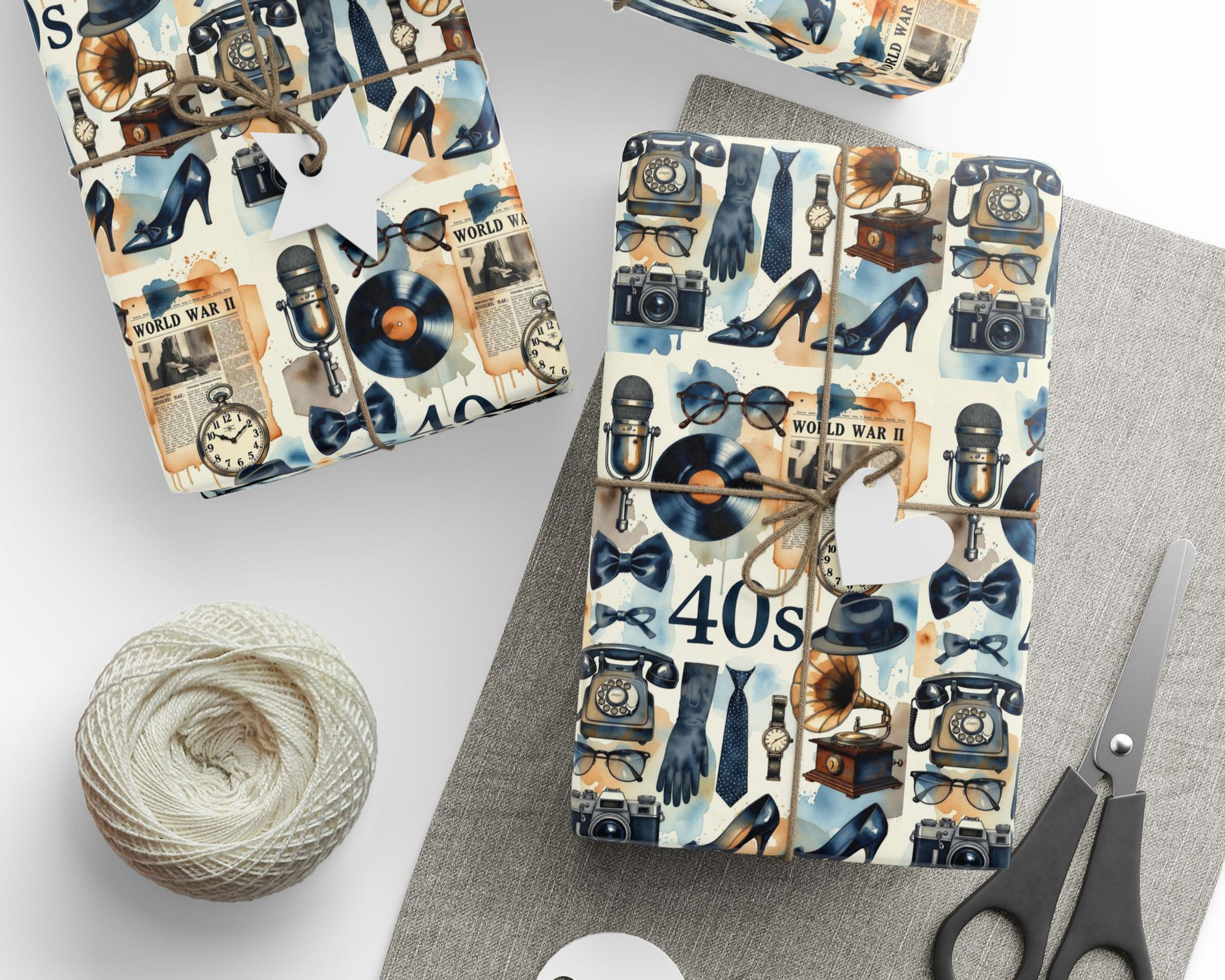 40s Gift Wrapping Paper | 1940s Party Decor