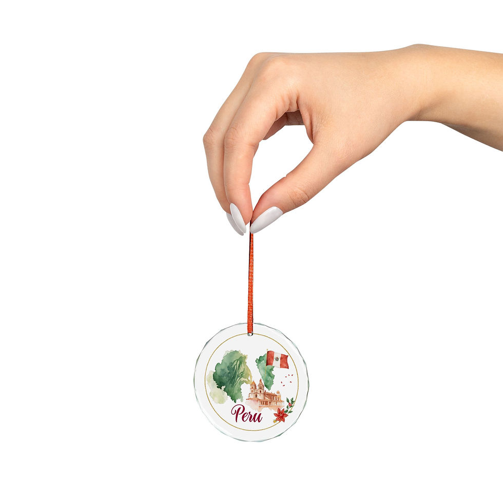Thumbnail: Peru Christmas Glass Ornament | Travel Holiday Keepsake
