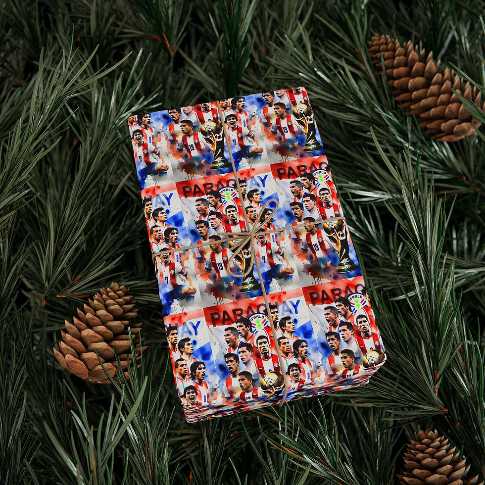 Thumbnail: Paraguay World Cup 2026 Gift Wrap | Albirroja Soccer Team Wrapping Paper 