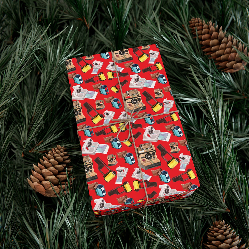 Thumbnail: Gift wrapped in Pasta Lover Gift Wrapping Paper | Colorful pattern on red paper