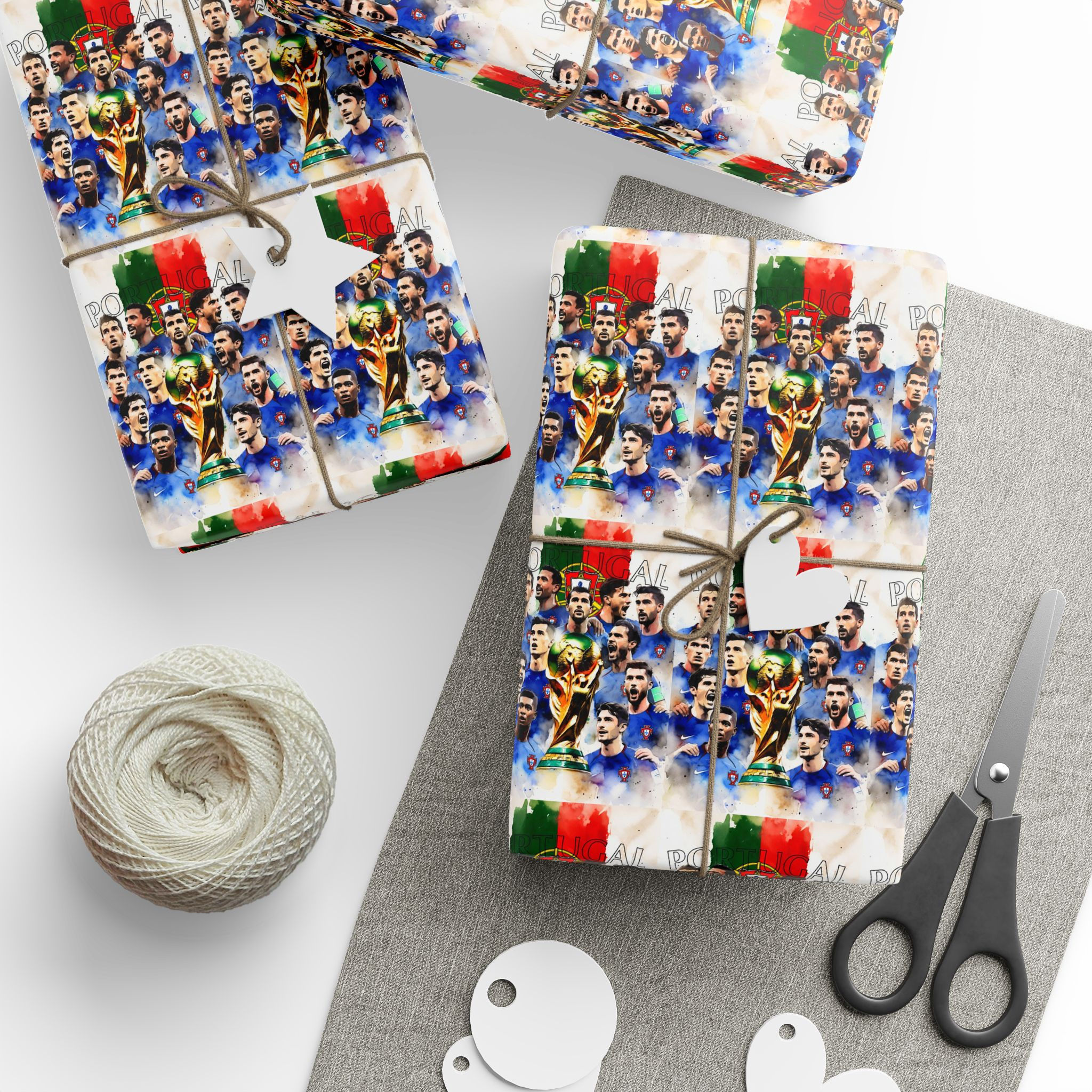 Portugal Football World Cup Collage Wrapping Paper | Ronaldo, Pepe & Team Glory