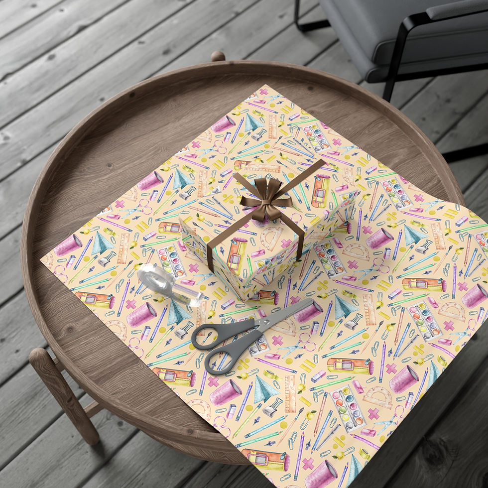 Thumbnail: Gift wrapped with Yellow Garden & Farm Life Gift Wrap presented on table