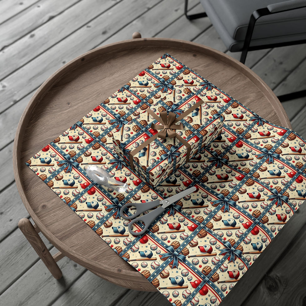 Thumbnail: Gift-wrapped present on table, scissors visible, Colorful Music Gift Wrapping Paper