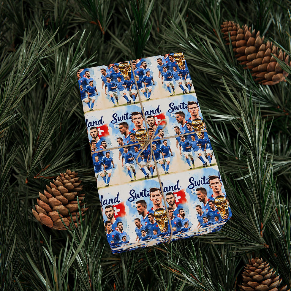 Thumbnail: Switzerland Soccer National Team Gift Wrapping Paper | Swiss Football Fan Gift