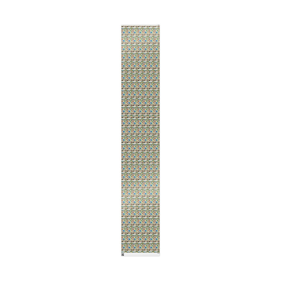 Thumbnail: Vertical patterned gift wrap, small repeating circles, unisex cultural gift wrap.