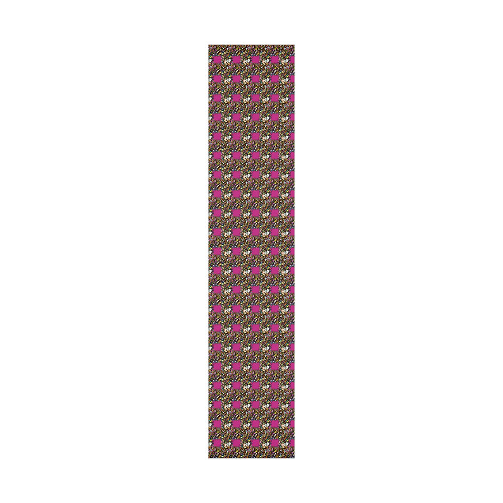 Thumbnail: Decorative patterned wrapping paper, brown and pink, for construction-themed gifts.