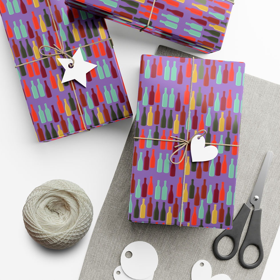Thumbnail: Wrapped gifts on purple bottle print paper with Diwali Festival of Lights gift.