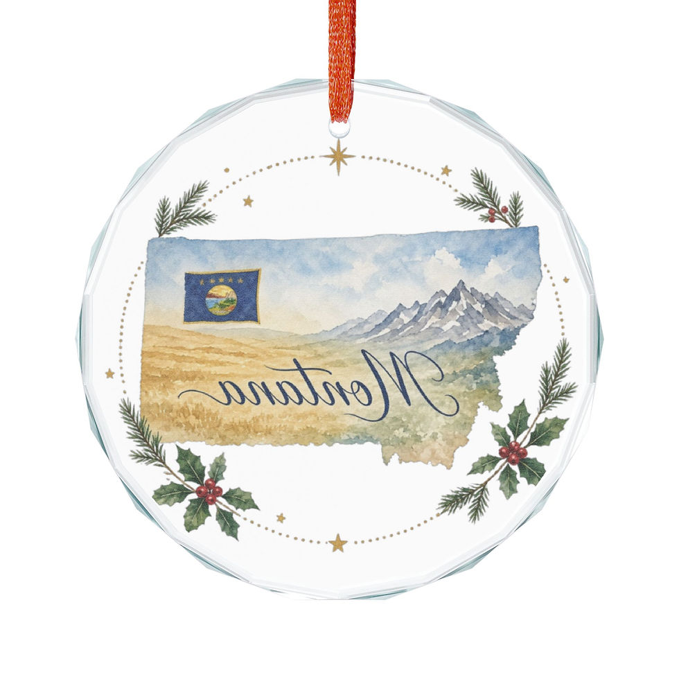 Thumbnail: Montana Christmas Glass Ornament | Travel Holiday Keepsake