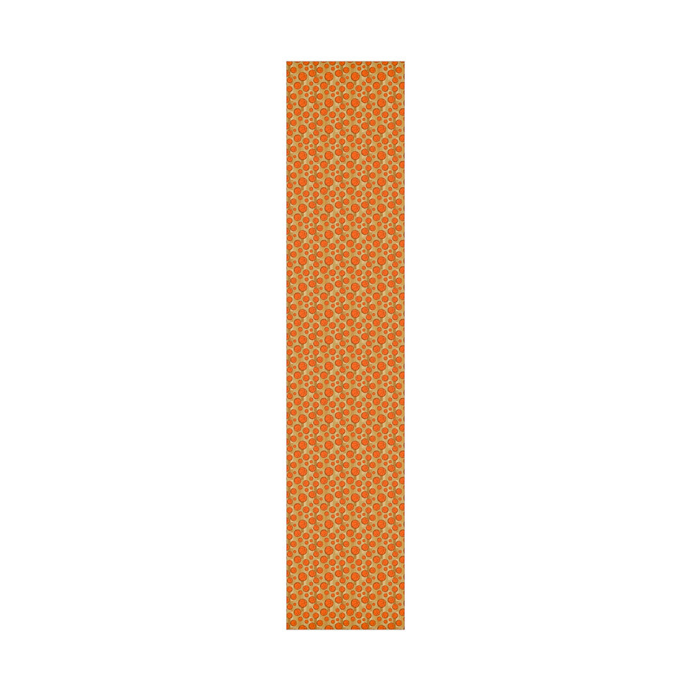Thumbnail: Orange patterned fabric strip. Detailed texture, background, possibly used for decoration.