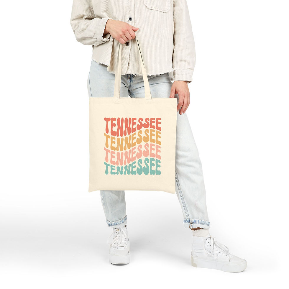 Thumbnail: Tennessee Tote Bag | Wavy 70s State Pride Carryall