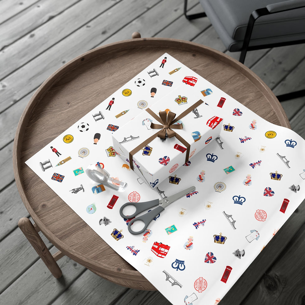 Thumbnail: Gift wrapped, decorated present on Tennessee Gift Wrapping Paper with scissors and ribbon displayed.