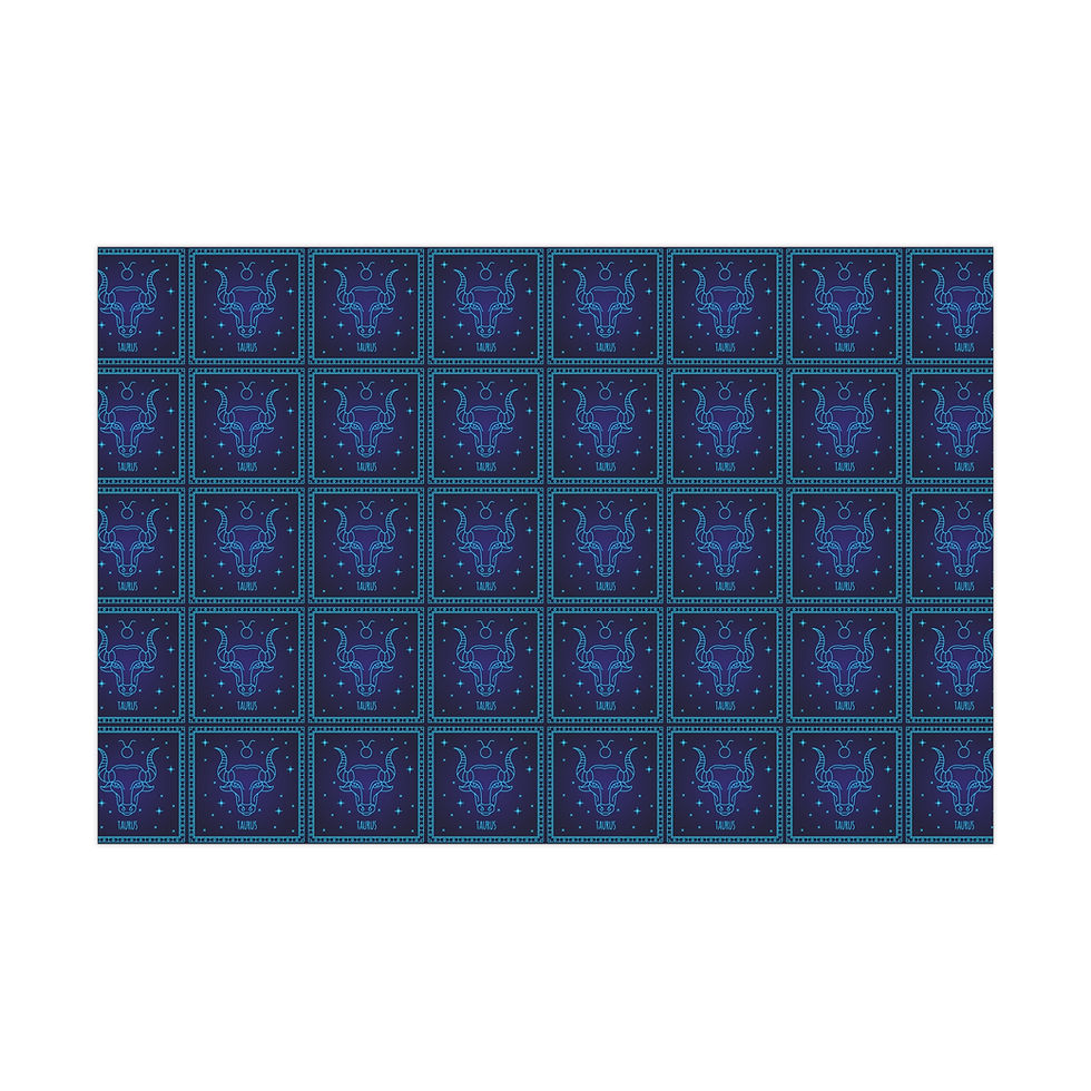 Thumbnail: Abstract pattern featuring blue wolf faces repeating across a blue background.