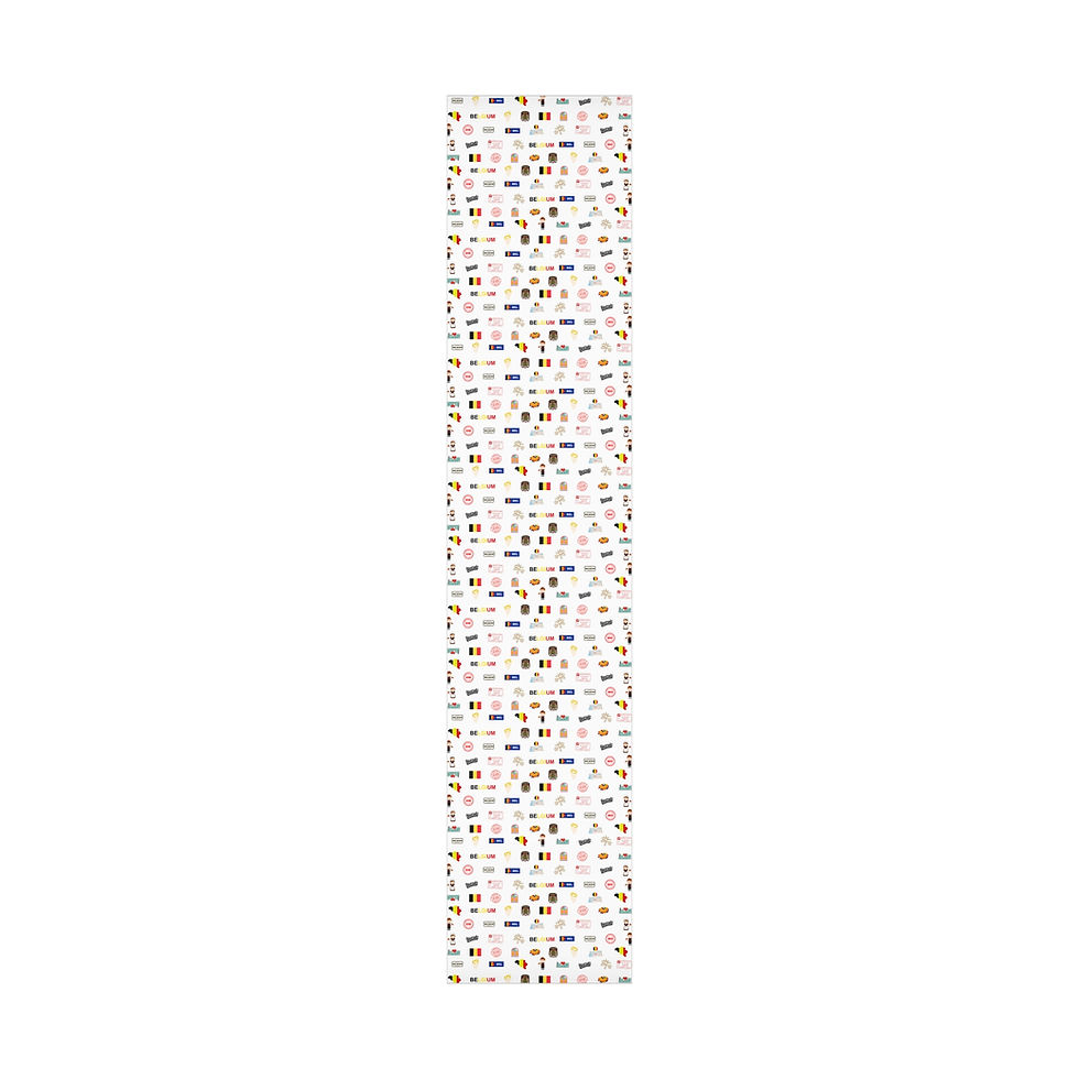 Thumbnail: Vertical strip with colorful icons and patterns. 50th Birthday Gift Wrapping Paper. Simple design.