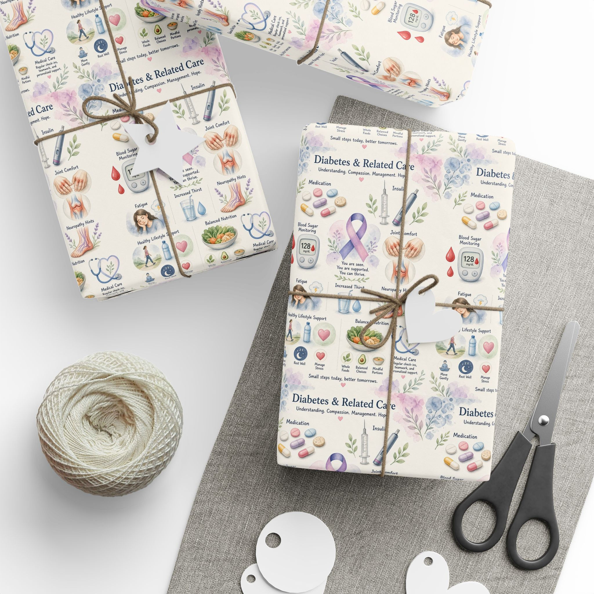 Diabetes Gift Wrapping Paper | Diabetes Awareness Day