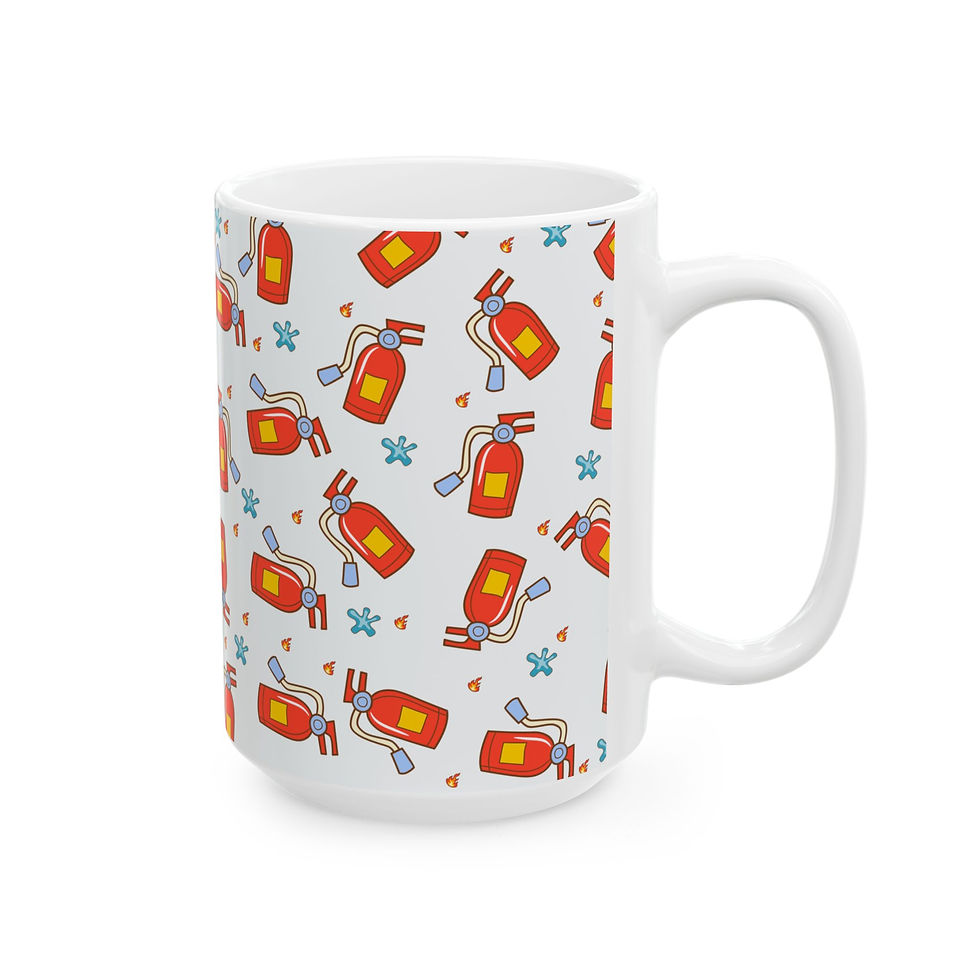 Thumbnail: Extinguisher Ceramic Mug, (11oz, 15oz) | Gifts for Firefighters