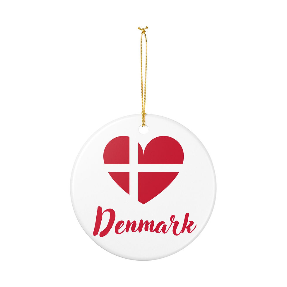 Thumbnail: Denmark Flag Christmas Ornament | Cultural Holiday Gift for Danish Families