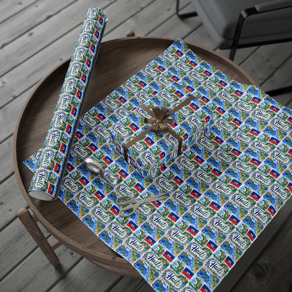 Thumbnail: Gift wrapped present on blue patterned paper with scissors and Swiftie Obsession Gift Wrapping Paper