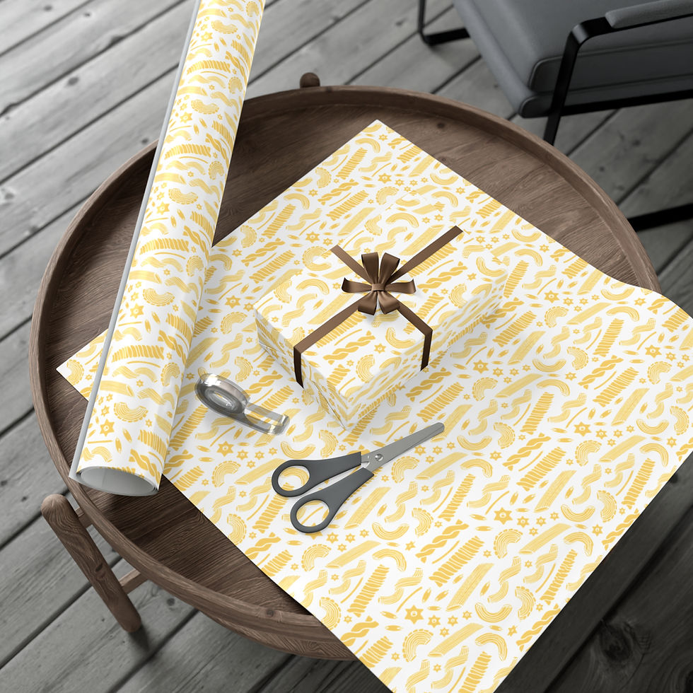 Thumbnail: Gift wrapping with scissors and paper on a round table; Pineapple Beach Gift Wrapping Paper
