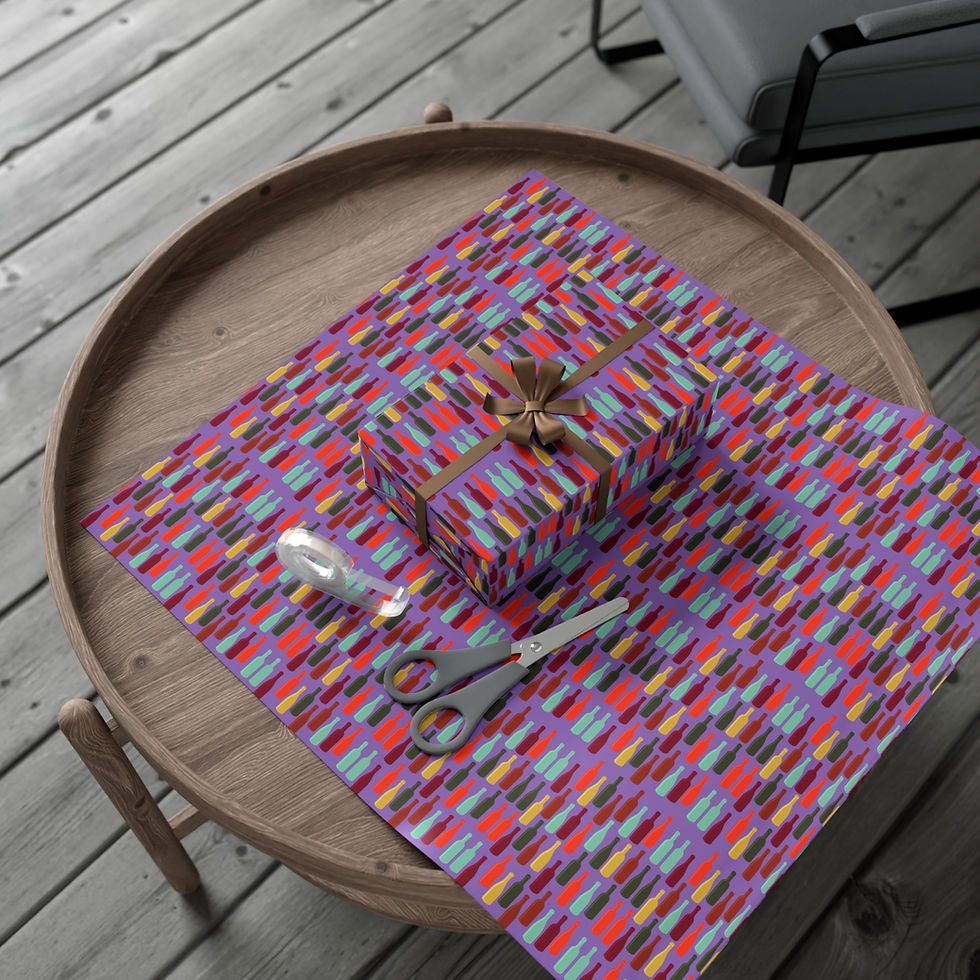 Thumbnail: Gift-wrapped box on purple Diwali Festival of Lights Gift Wrapping Paper with scissors.