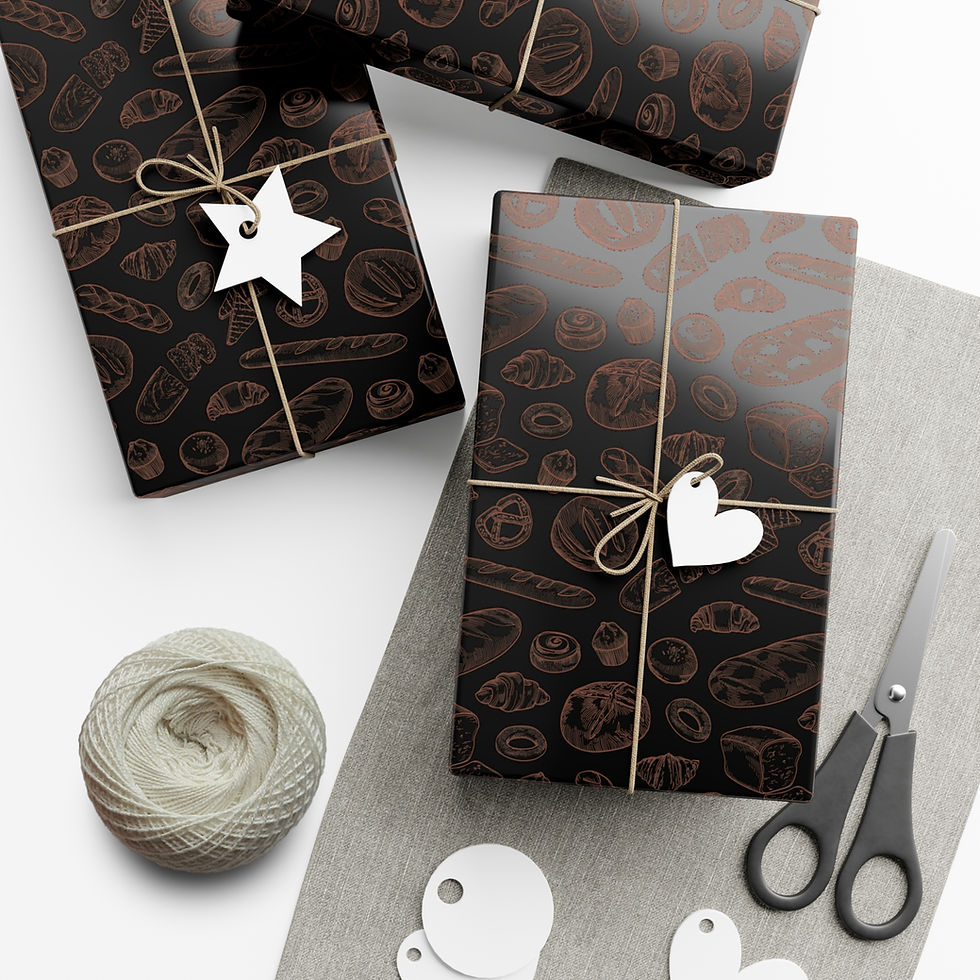 Thumbnail: Wrapped gifts on brown paper, twine, scissors, and white tags present Chicken Lover Gift Wrapping Paper.