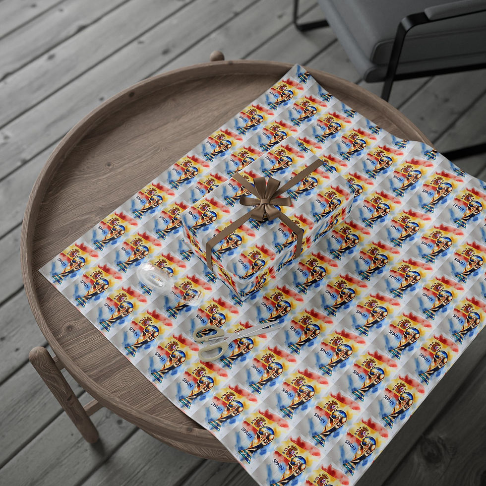 Thumbnail: Spain Soccer World Cup Wrapping Paper | La Roja Football FIFA Trophy Gift Wrap