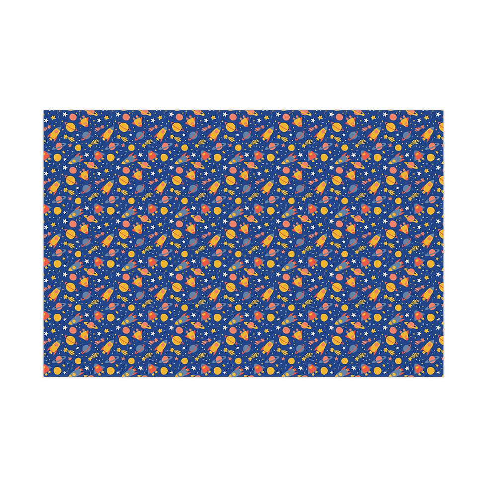 Thumbnail: Abstract pattern of colorful shapes on dark blue surface background design.