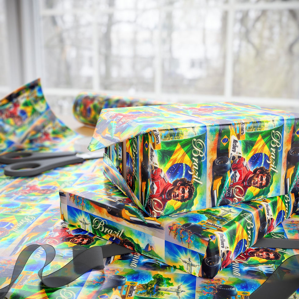 Thumbnail: Ayrton Senna Gift Wrap | Formula 1 Legend Wrapping Paper