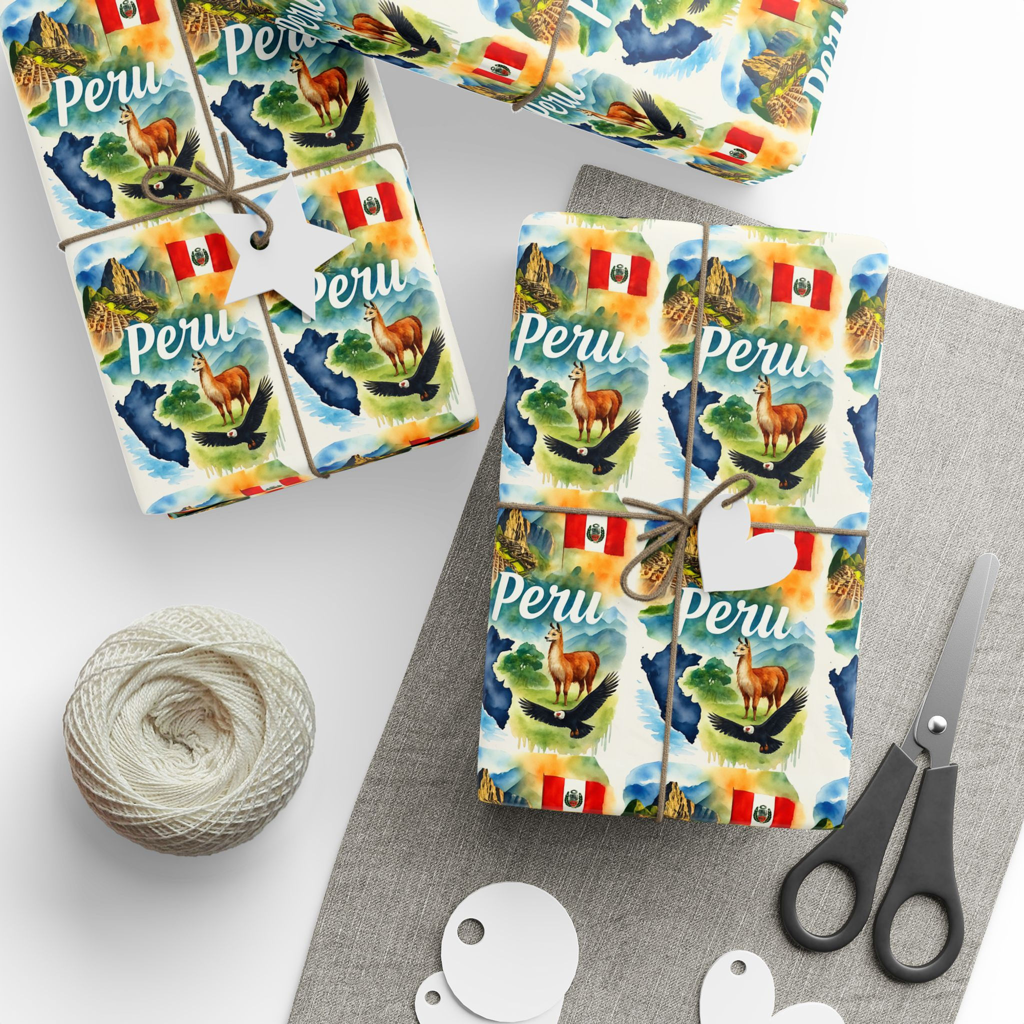 Peru Gift Wrapping Paper | Andean Alpacas & Condors | Peru Souvenir Gift Wrap