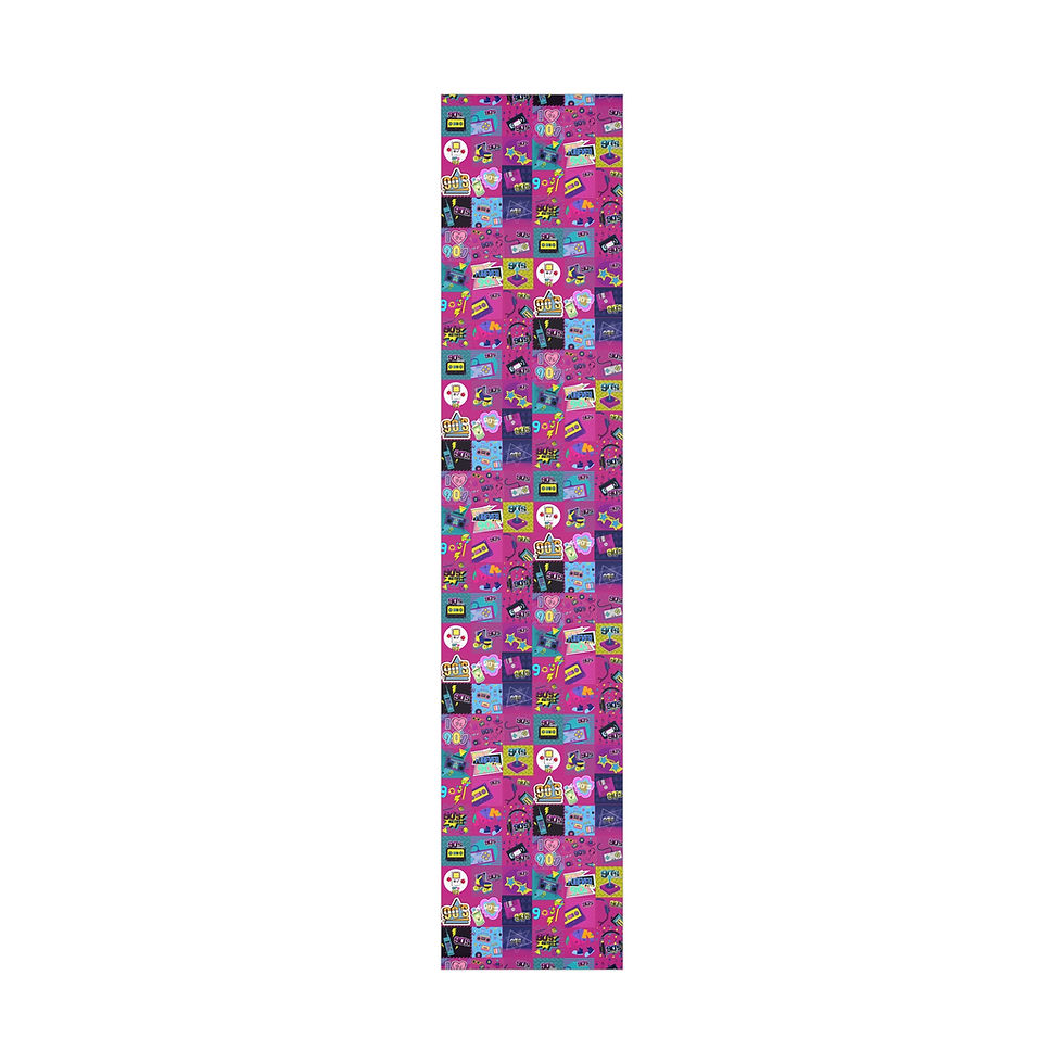 Thumbnail: Wrapping paper with various colorful designs on a magenta background. Utah Gift Wrapping Paper