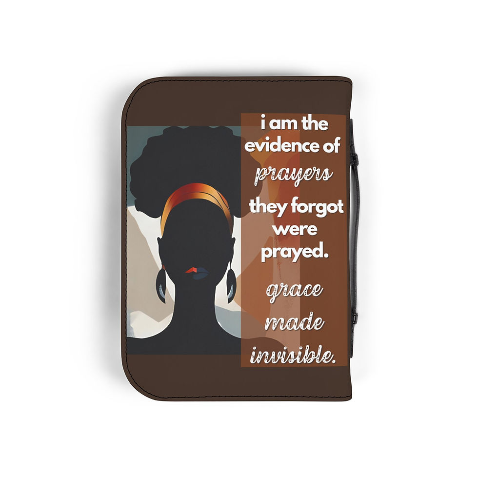 Thumbnail: Bible Cover - "I Am the Evidence of Prayers" Inspirational Black Woman Design