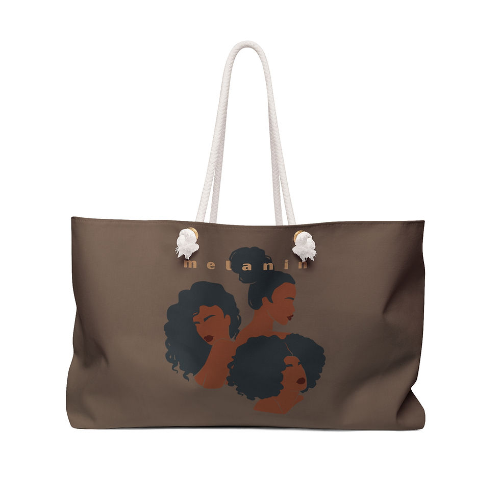 Thumbnail: Melanin Queens Weekender Bag — Brown Travel Tote with Afro Women Illustration