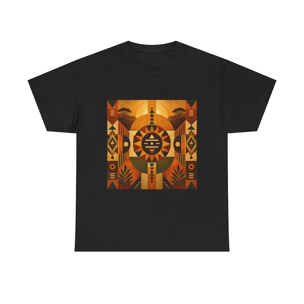 Thumbnail: Southwest Tribal Sun Graphic Tee — Retro Aztec Desert Sunset T-Shirt