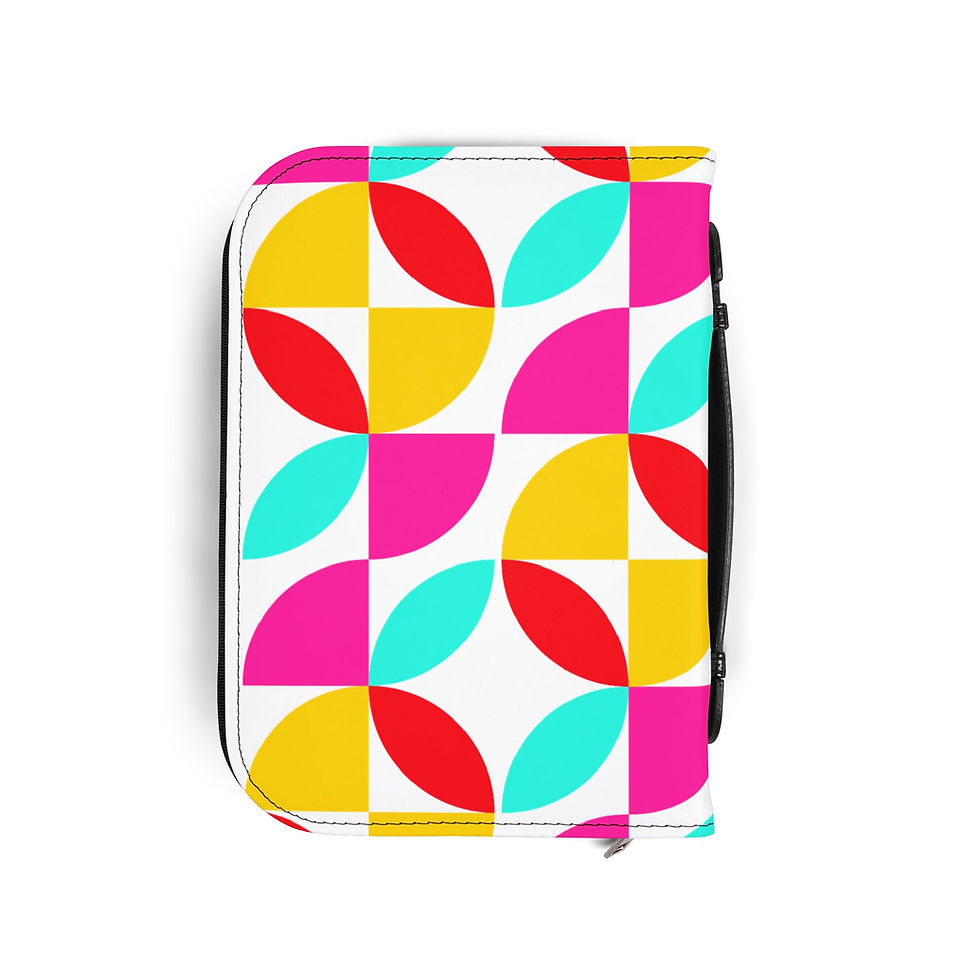 Thumbnail: Bible Cover — Bright Geometric Floral Pattern Zippered Bible Case
