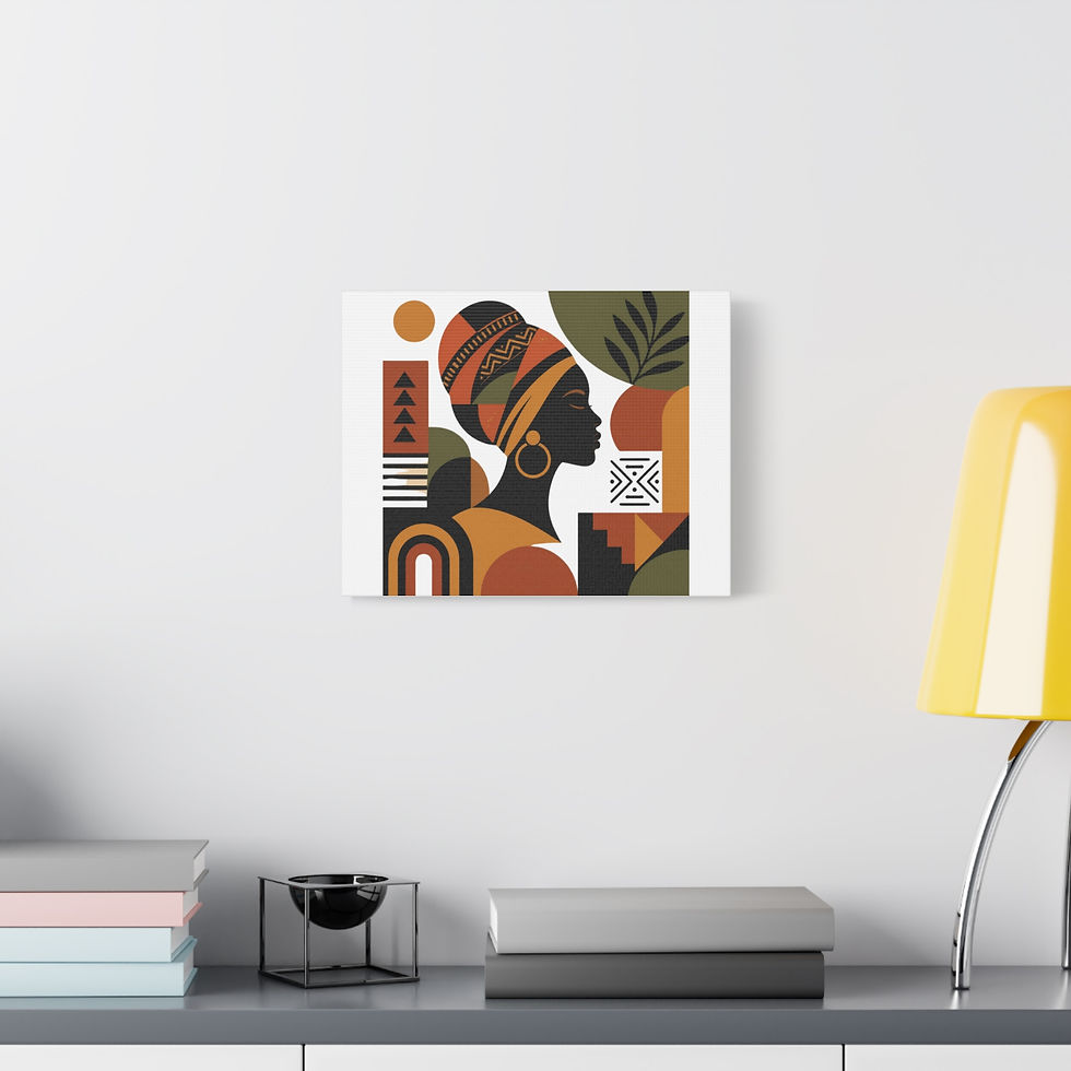Thumbnail: African Woman Profile Matte Canvas Wall Art – Abstract Earth Tone Portrait