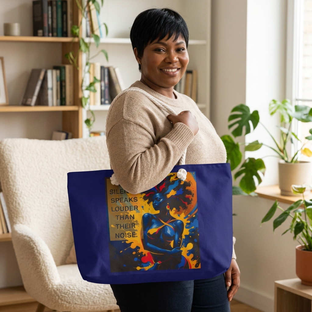 Silence Speaks Louder Weekender Bag — Bold Art Tote for Travel & Gifts