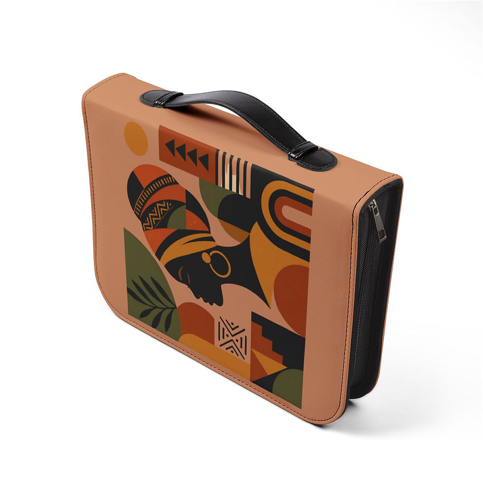 Thumbnail: African Woman Silhouette Bible Cover — Zippered Leatherette Scripture Case