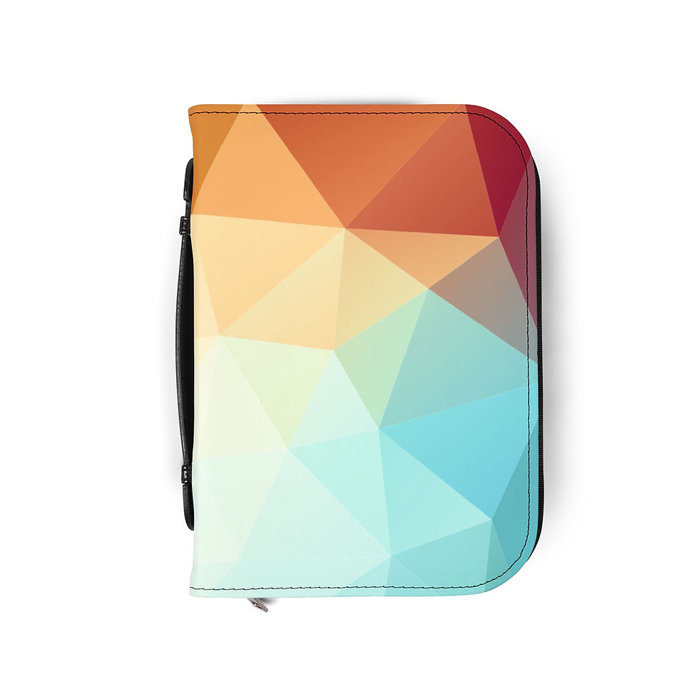 Thumbnail: Geometric Gradient Bible Cover — Colorful Polygon Zippered Bible Case