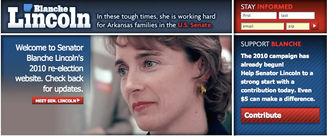Lincoln Has New Campaign Site, E-mail Funds Push
