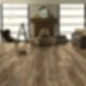 Luxury vinyl plank flooring with a rustic appearance.