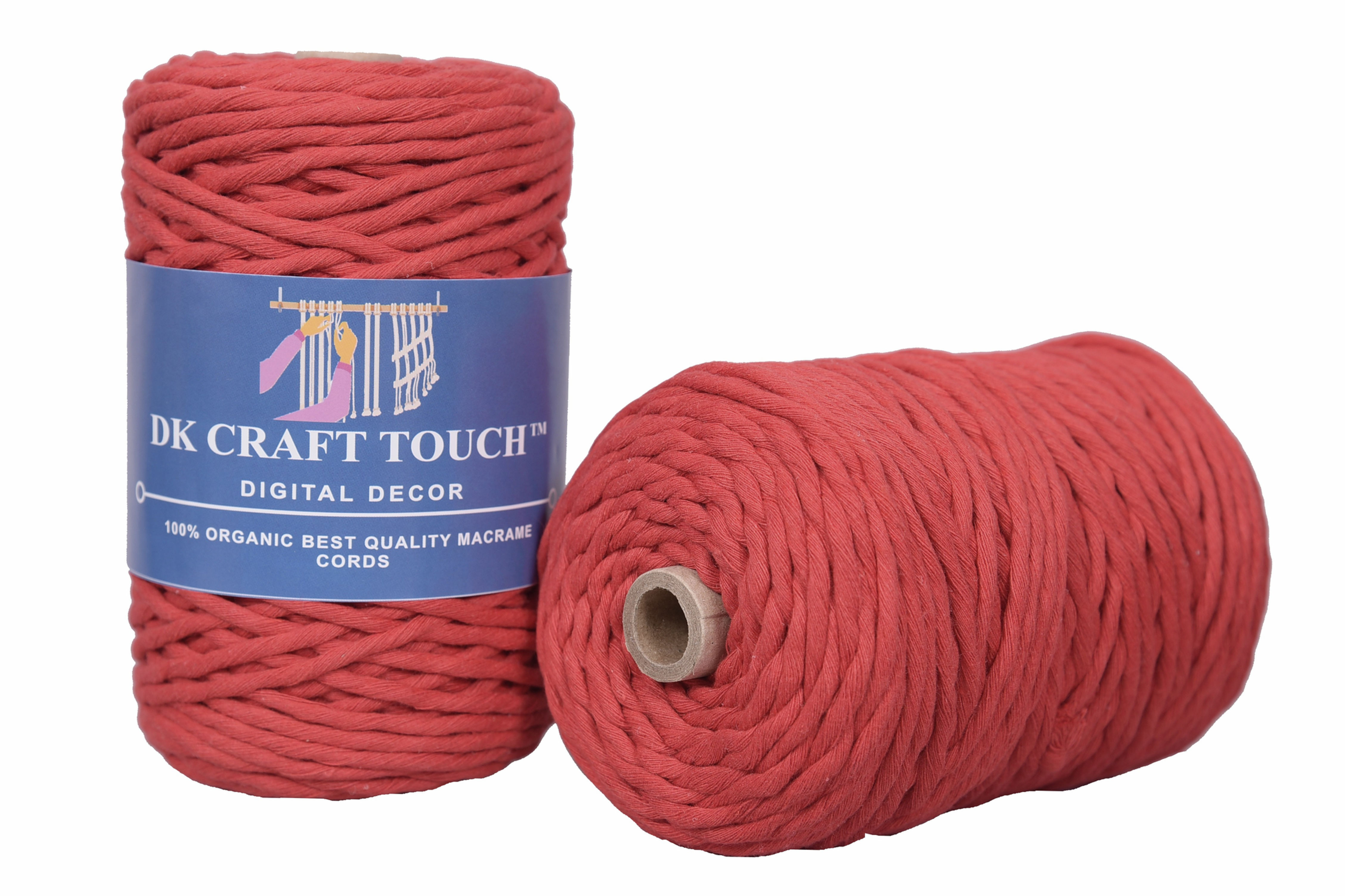 DK Craft Touch ™ Single Strand  Red Color macrame cotto
