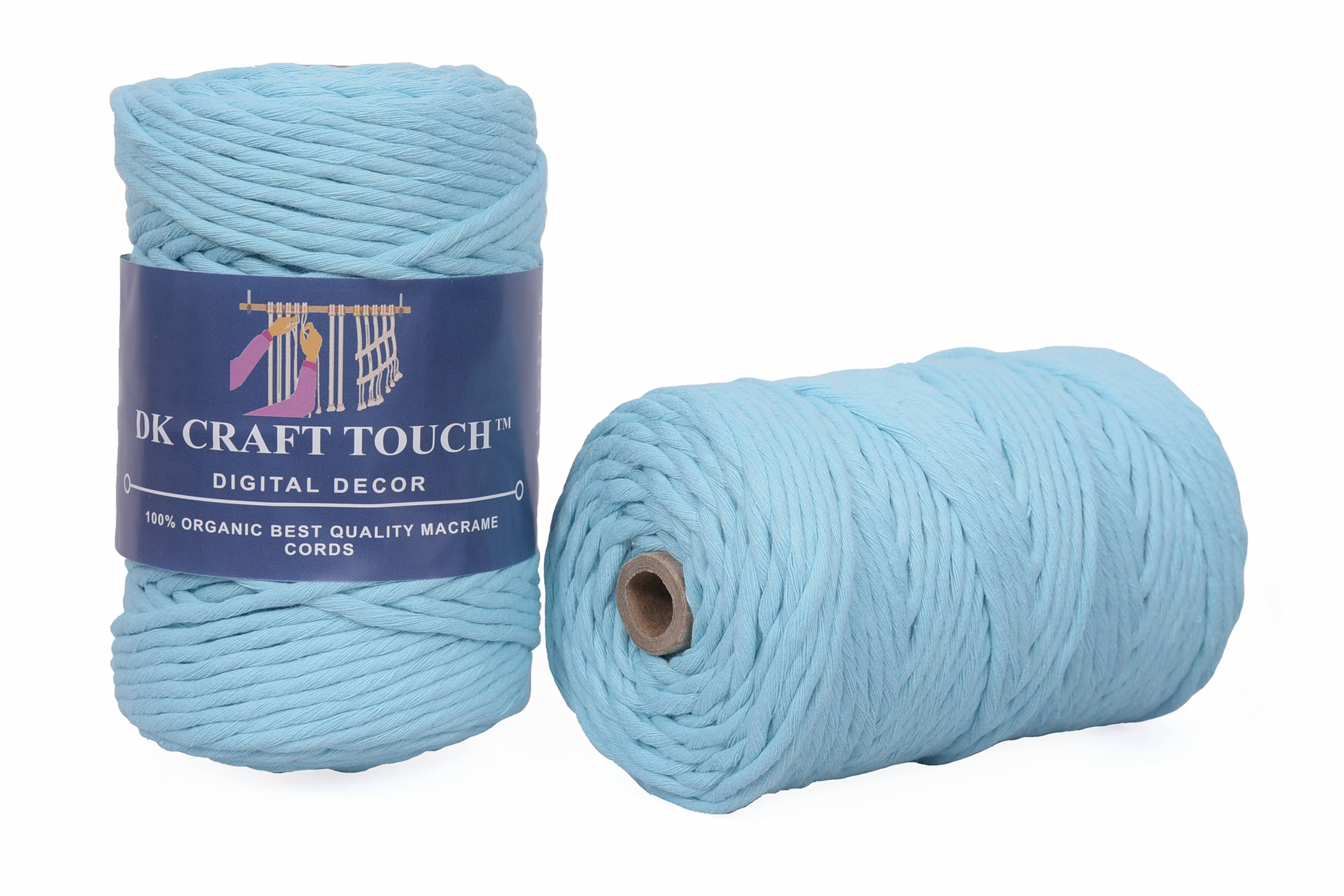 DK Craft Touch ™ Single Strand Aqua Blue Color macrame cotton cor