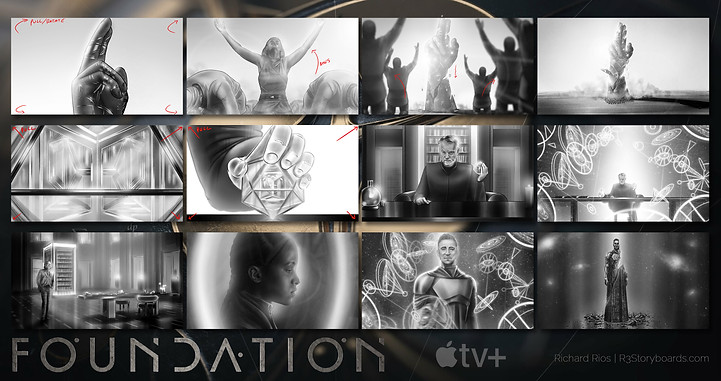 isaac asimov apple tv + foundation promo storyboard art concept
