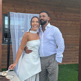 Bride & groom posing