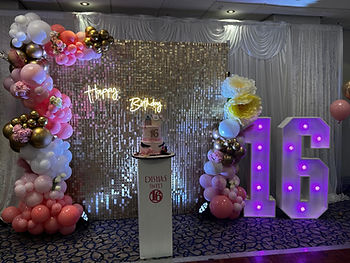 Sweet 16th birthday party decoration