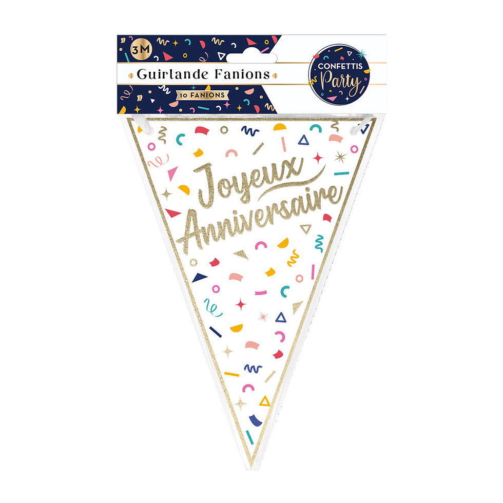 Miniature : Guirlande Fanion Confettis Party 3m