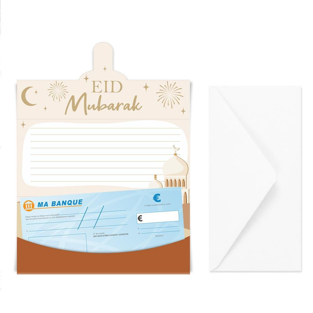 Enveloppe porte billet Eid Mubarak