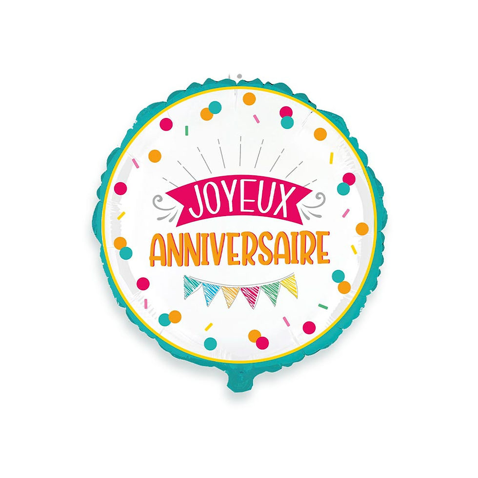 Miniature : Ballon Métallique Anniversaire Mixte
