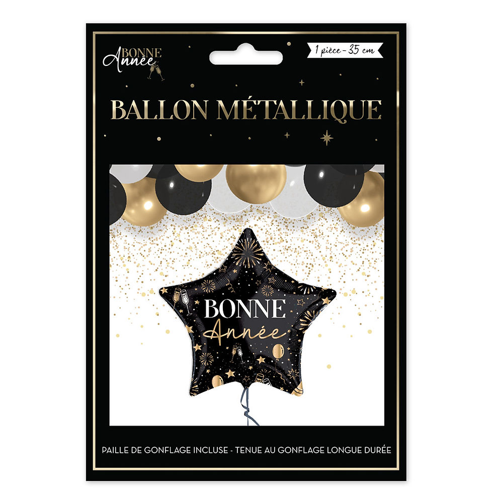 Miniature : Ballon Métal Etoile "Bonne Année"