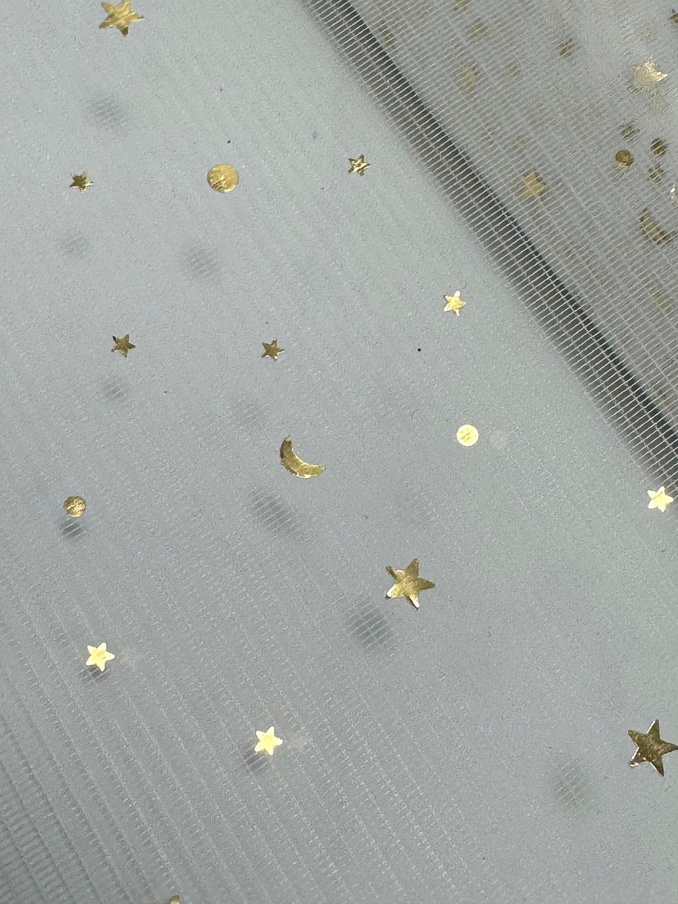 Miniature : Chemin Table Tulle Etoile Lune or 5m