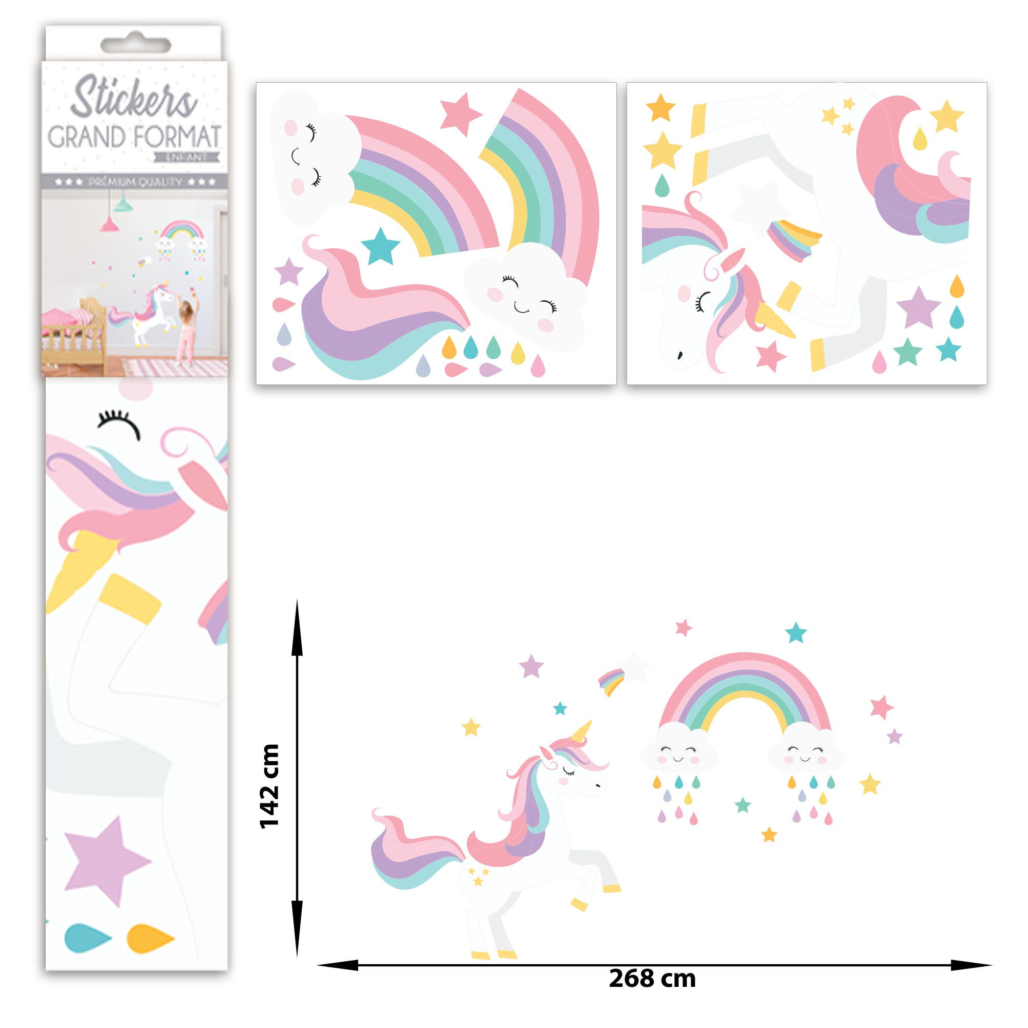 Stickers Géant Licorne